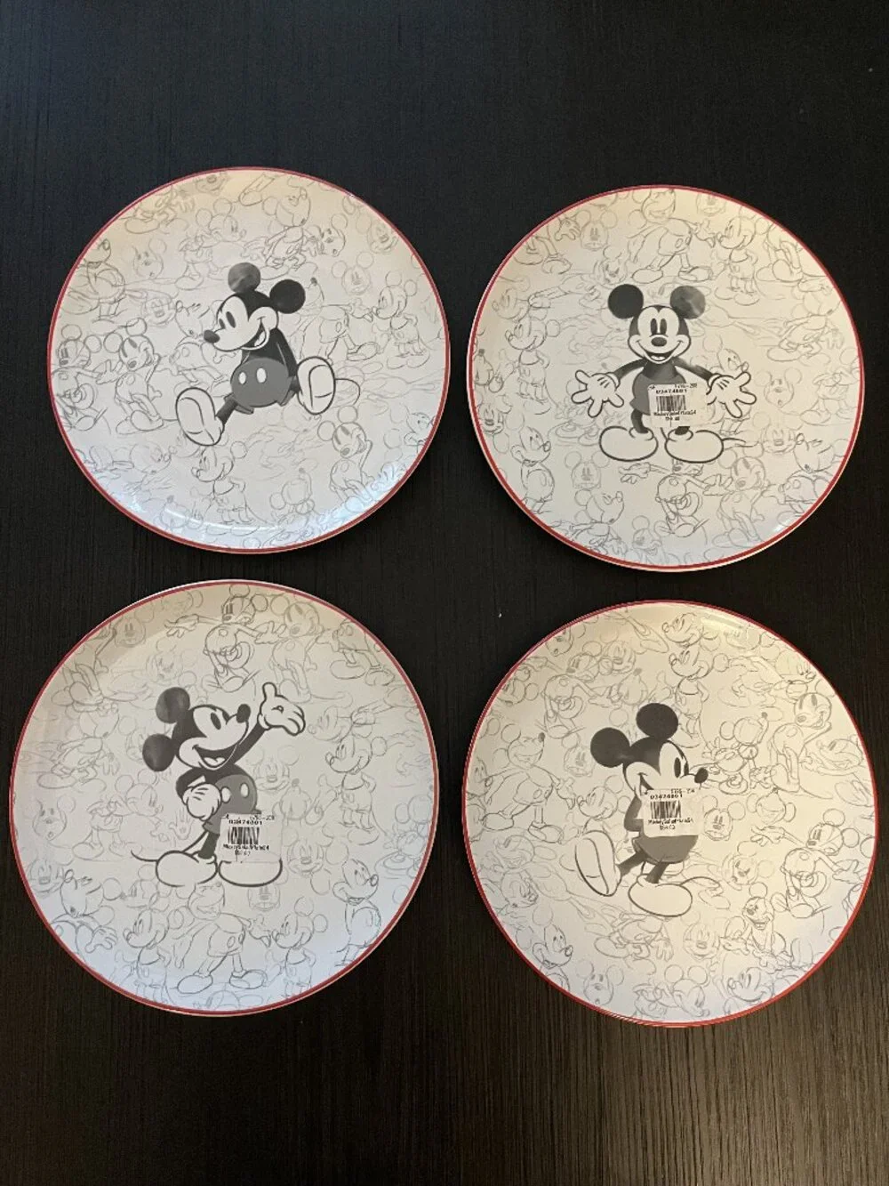 Set of 4 Pottery Barn Disney Mickey Mouse Salad Plates